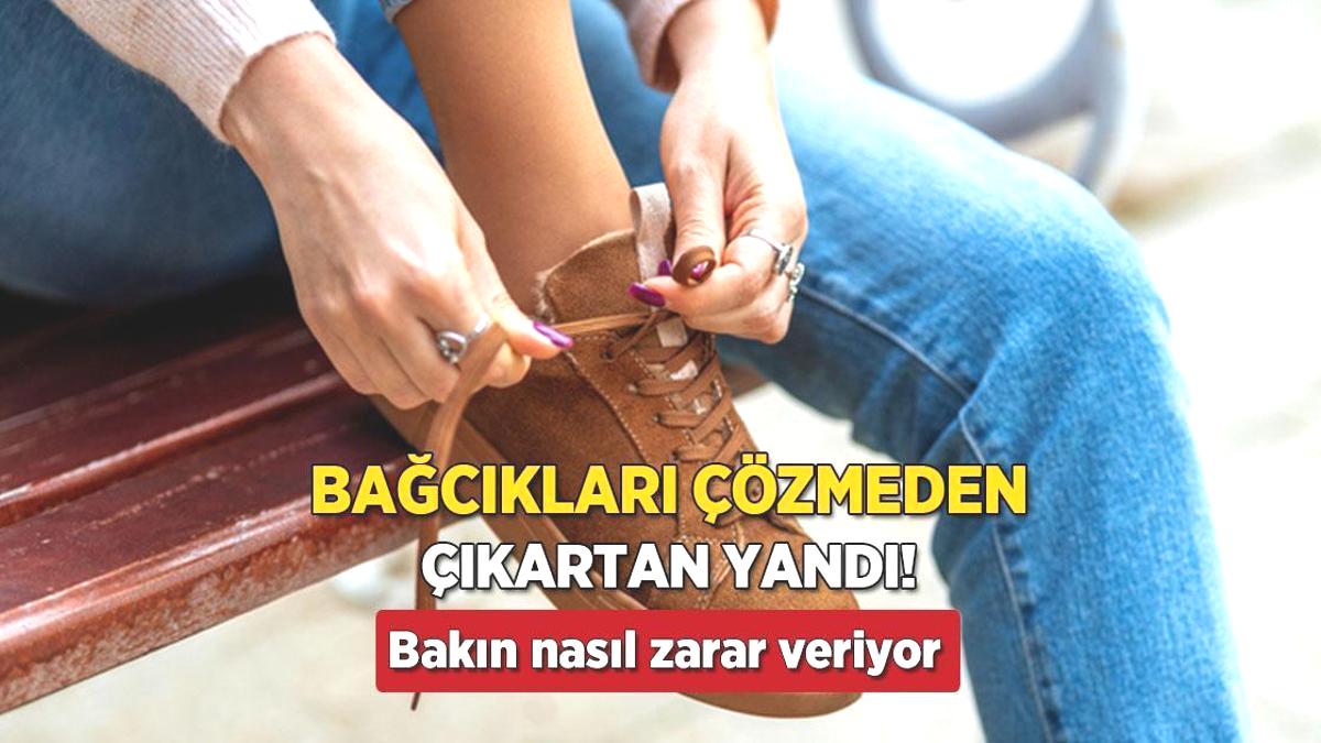 Farkında olmadan ayakkabıları eskitiyorsunuz! Tabanı mahveden hata, bağcıklara dikkat