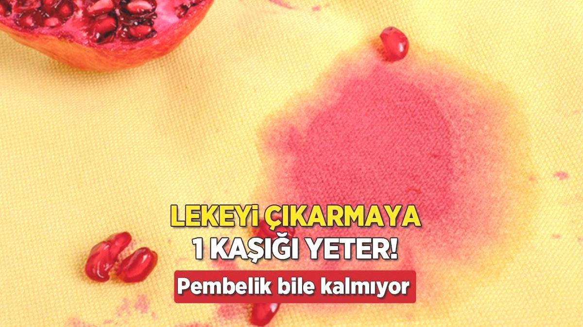 Nar lekesini çıkarmaya 1 kaşığı yeter! Karıştırıp sürün, izi bile bile kalmıyor