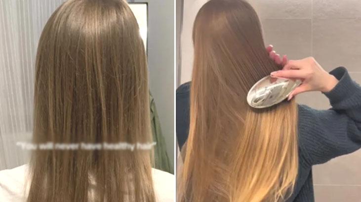 Duş almadan önce uyguladı, saçları gürleşti! ‘Kırıkları böyle önlüyorum’