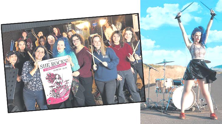 15 kadın baterist aynı sahnede