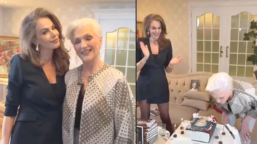 Elon Musk’ın annesi İstanbul’da! Tülin Şahin’le yanak yanağa poz