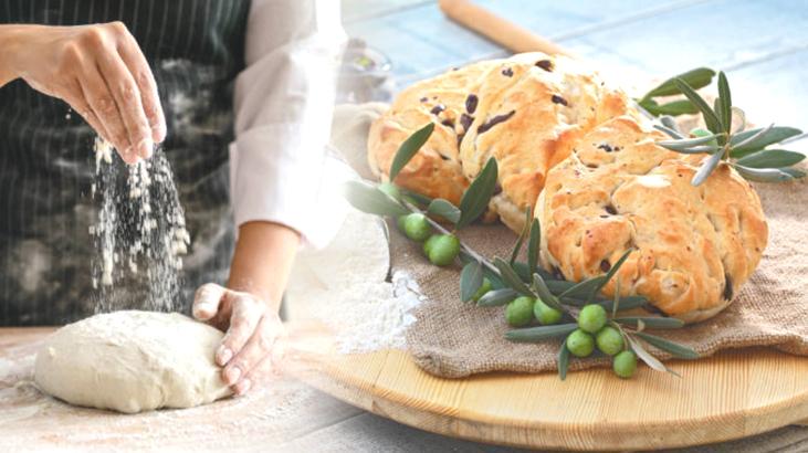 Kekikli zeytinli ekmek bahar kahvaltılarını süslüyor! Tüm lezzeti yoğurmaya bağlıymış