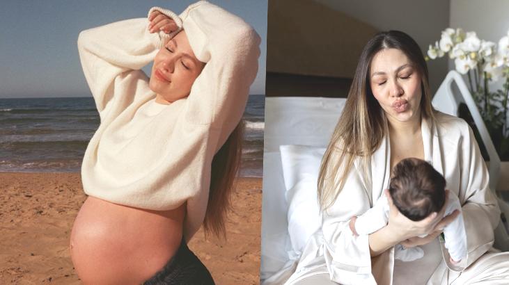 Merak edilen kare sonunda geldi: Taze anne Damla Altun bebeğinin yüzünü ilk kez paylaştı!