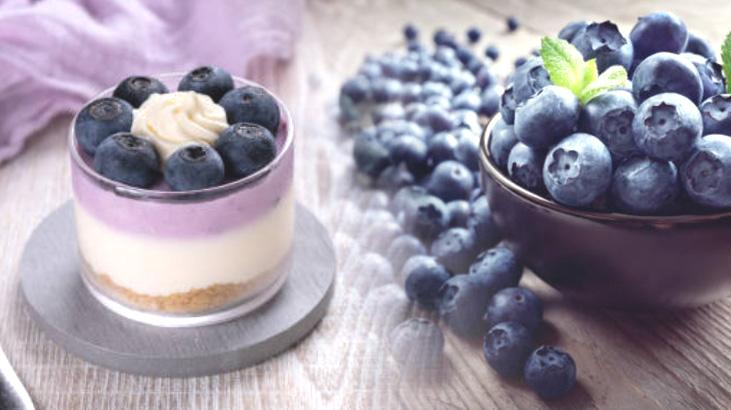 Yaban mersini muhallebiyle buluşuyor! 6 malzemeyle 15 dakikada hazır