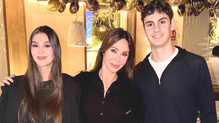 İrem ve Ömer annelerinin boyunu geçti! Demet Şener kızı ve oğluyla poz verdi